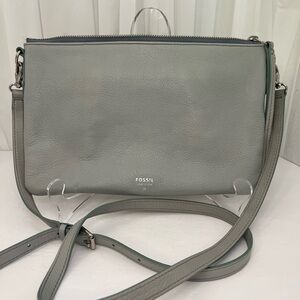 Fossil Women's Light Blue Leather Crossbody Bag